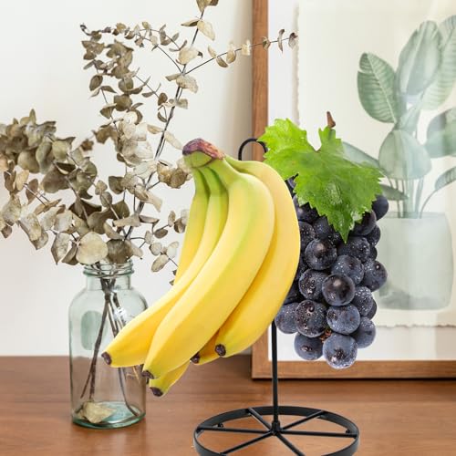 Estante colgante para frutas de hierro negro: evita golpes en plátanos y uvas 5