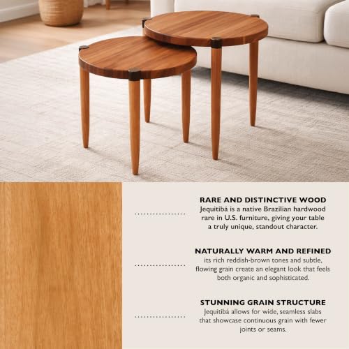 Image of Leick Home Redonda Bay Round End Table, Natural Jequitiba
