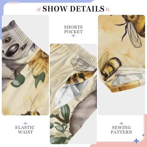 Koala and Bee Boys Long Pants Soft Trousers Elastic Waist Kids Lounge Bottoms with Pockets S-XL4