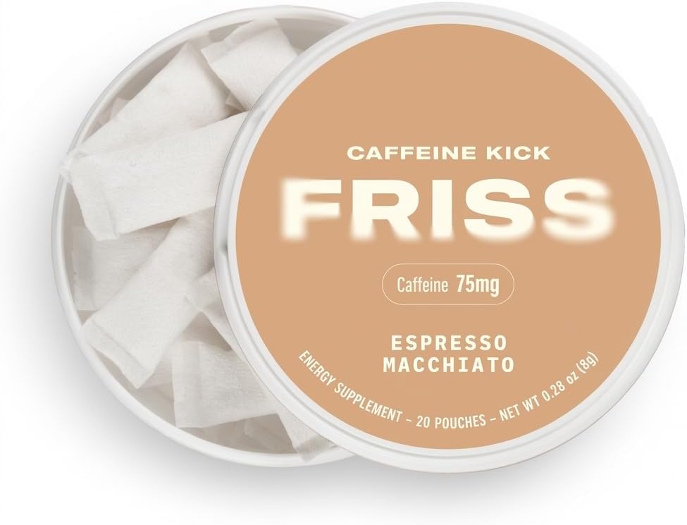 FRISS Caffeine Pouches – 75mg. High Caffeine Pouch, 20 Energy Pouches, Energy Supplement, Sugar Free, Zero Calorie. Clean Energy and Focus, Without the Crash & Jitters, Espresso Flavored.