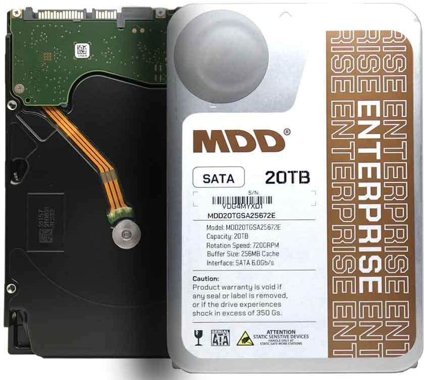 MDD MAXDIGITALDATA MDD 20TB 7200 RPM 256MB Cache 3.5-inch Internal Enterprise Hard Drive - 5 Years Warranty (Renewed)