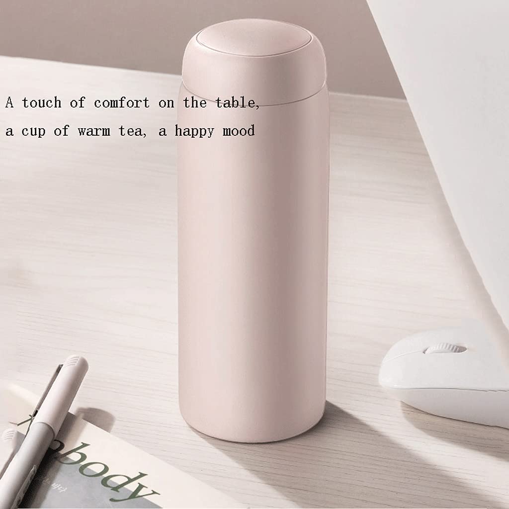 Breitmaul 316 Edelstahl-Wasserflasche mit dichtsicherer Wärmeerhaltung Eine Vielzahl von Farben erhältlich (Color : Pink, Größe : 450ml)