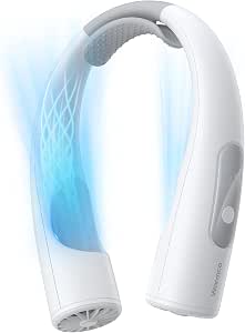 Warmco 10000mAh Portable Neck Fan - Rechargeable Personal Fan with LED Display, 30H Runtime, 360° Cooling Airflow, 4 Speeds Wearable Fan for Travel, Office and Outdoor Use, Gifts for Women Men