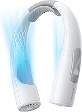 Warmco 10000mAh Portable Neck Fan - Rechargeable Personal Fan with LED Display, 30H Runtime, 360° Cooling Airflow, 4 Speeds Wearable Fan for Travel, Office and Outdoor Use, Gifts for Women Men
