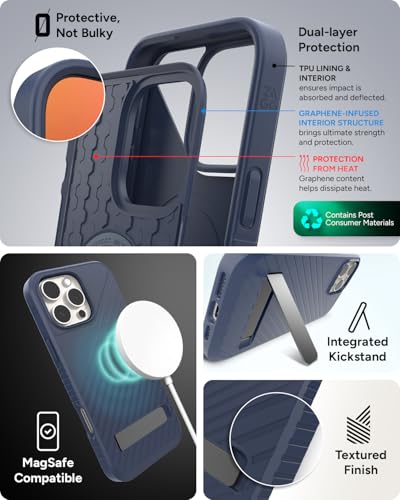 Coque à clipser iPhone 16 Pro Max ZAGG Denali étui de protection MagSafe bleu