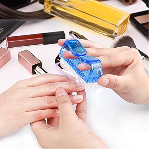 Nail Soaking Bowl Set, 2PCS Finger Soaking Bowl Handle Grip Nail Brush Triangle Cuticle Peeler and Stainless Steel Cuticle Pusher Nail Art Tool for Fingernail Toenail Caring Cleaning Brushes Kit