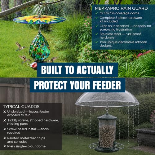 Protector de lluvia de colibrí con accesorios de flores para mantener comida seca 4