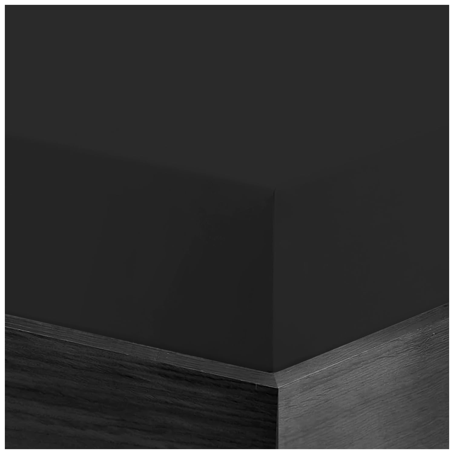 Gc Gaveno Cavailia Black Flannelette Fitted Sheet | Elastic Corner, Soft Brushed Cotton Fitted Sheets King Size (152 X 203 Cm) | Thermal Flannelette Sheets Bottom