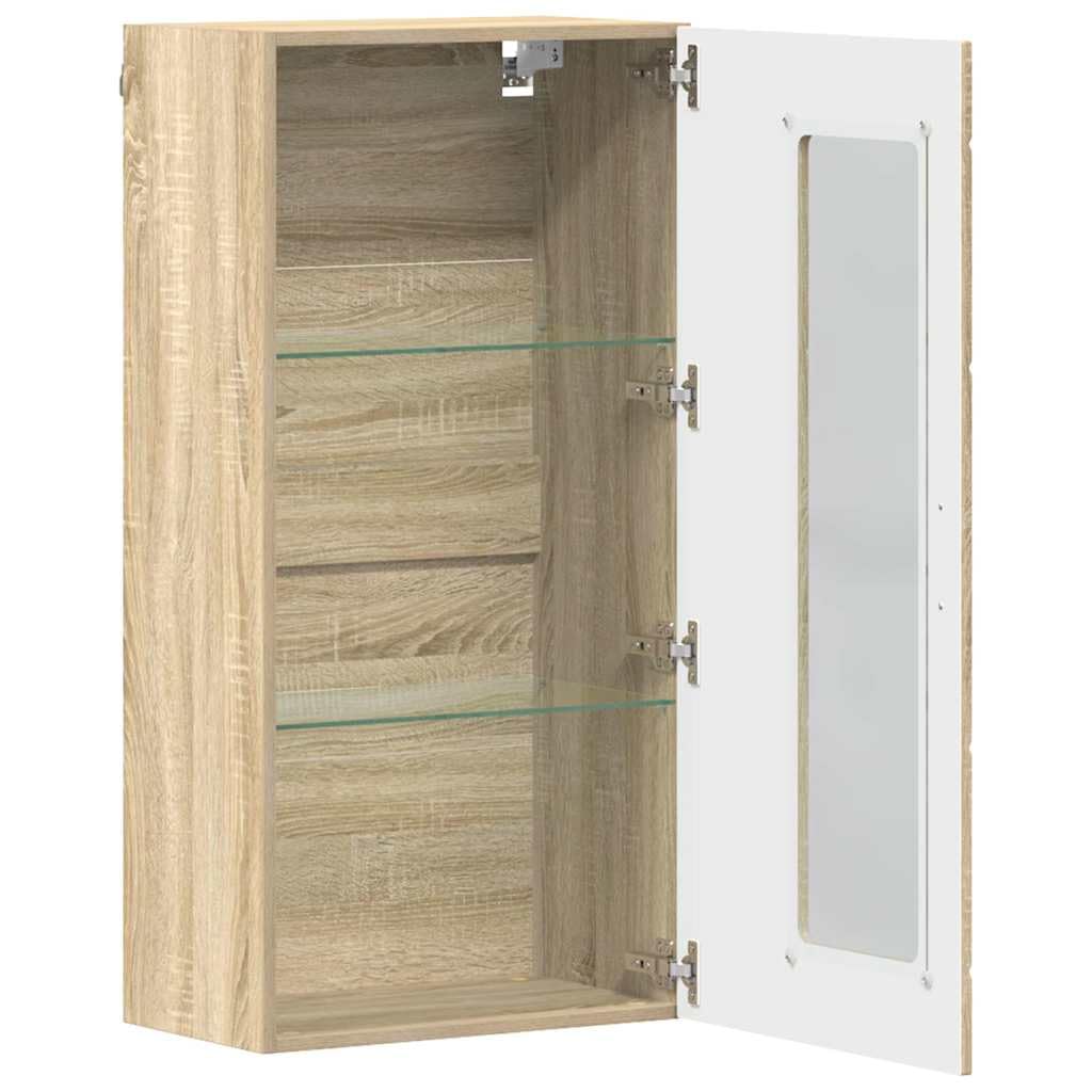 Armadio in legno di quercia Sonoma, con 1 anta e 2 ripiani, moderno spazio per soggiorno, ufficio, sala familiare, robusto spazio interno, finitura opaca