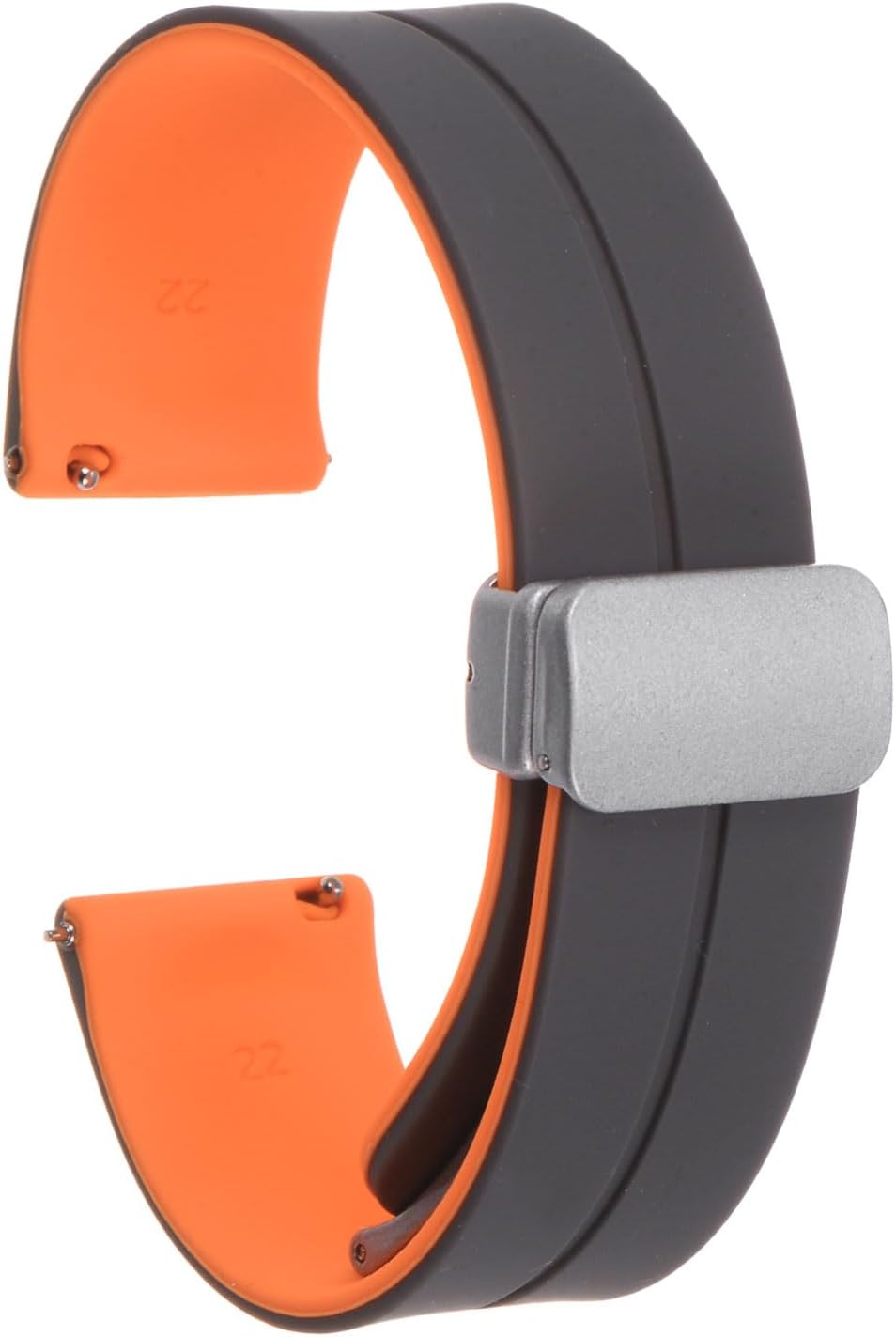 sourcing map Magnetic Silicone Watch Band Quick Release Soft Rubber Waterproof Replacement Watch Strap with Metal Folding Buckle Women