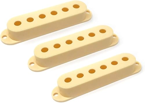 Cubiertas para pastillas de bobina simple de plástico crema para guitarra eléctrica Fender Stratocaster Strat (juego de 3) PCST-CRM