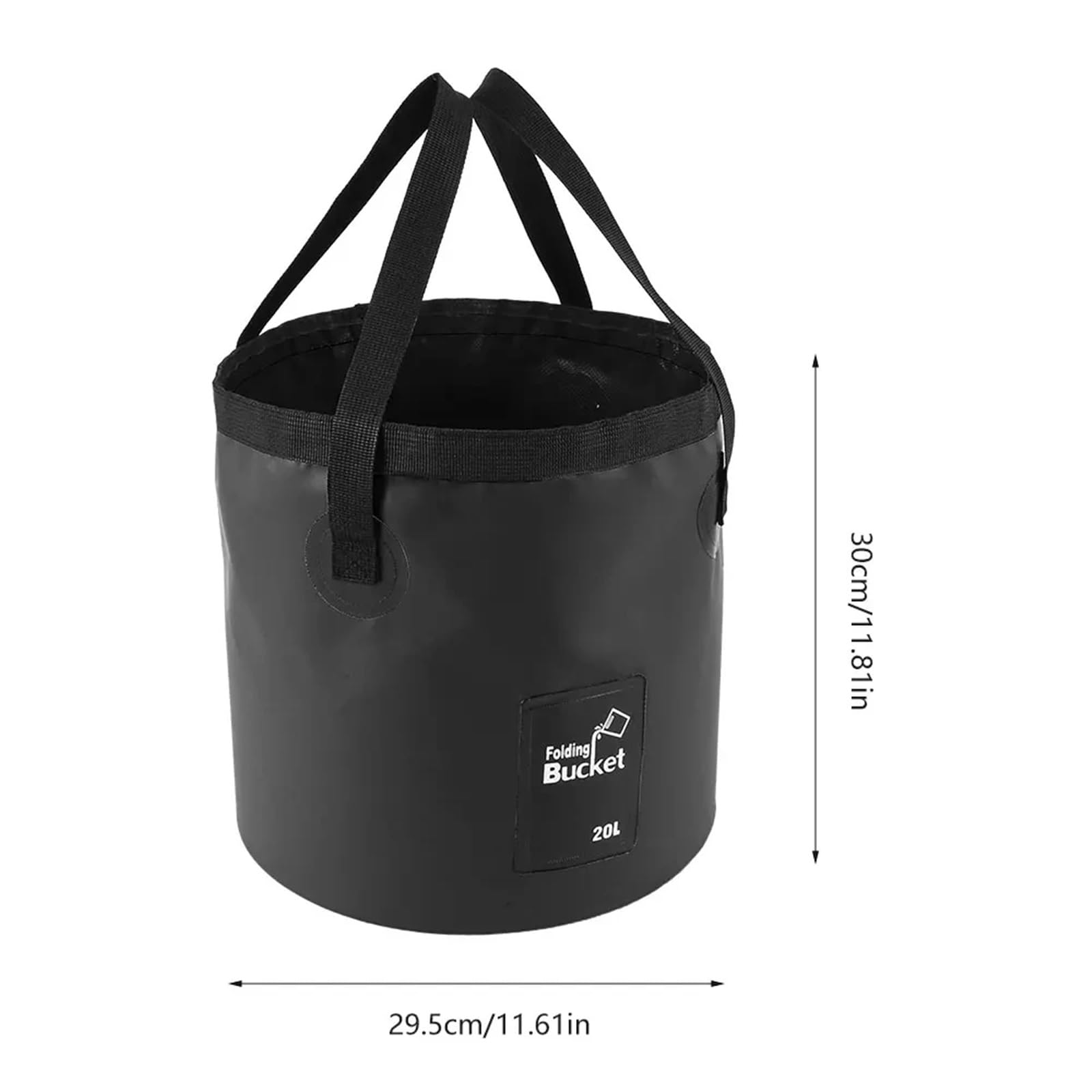Secchio Pieghevole Secchio pieghevole for acqua impermeabile da 20 litri, contenitore for portatile, secchio for esterni, for il lavaggio dei pesci(Black)