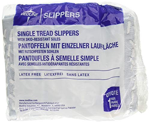Medline Blue Adult Soft Knit Gripper Slippers - 3 Pair - 1 Size Fits Most
