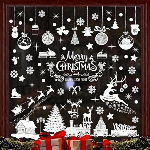 Fensterbilder Weihnachten Selbstklebend, 236 Wiederverwendbare Statisch Haftende...