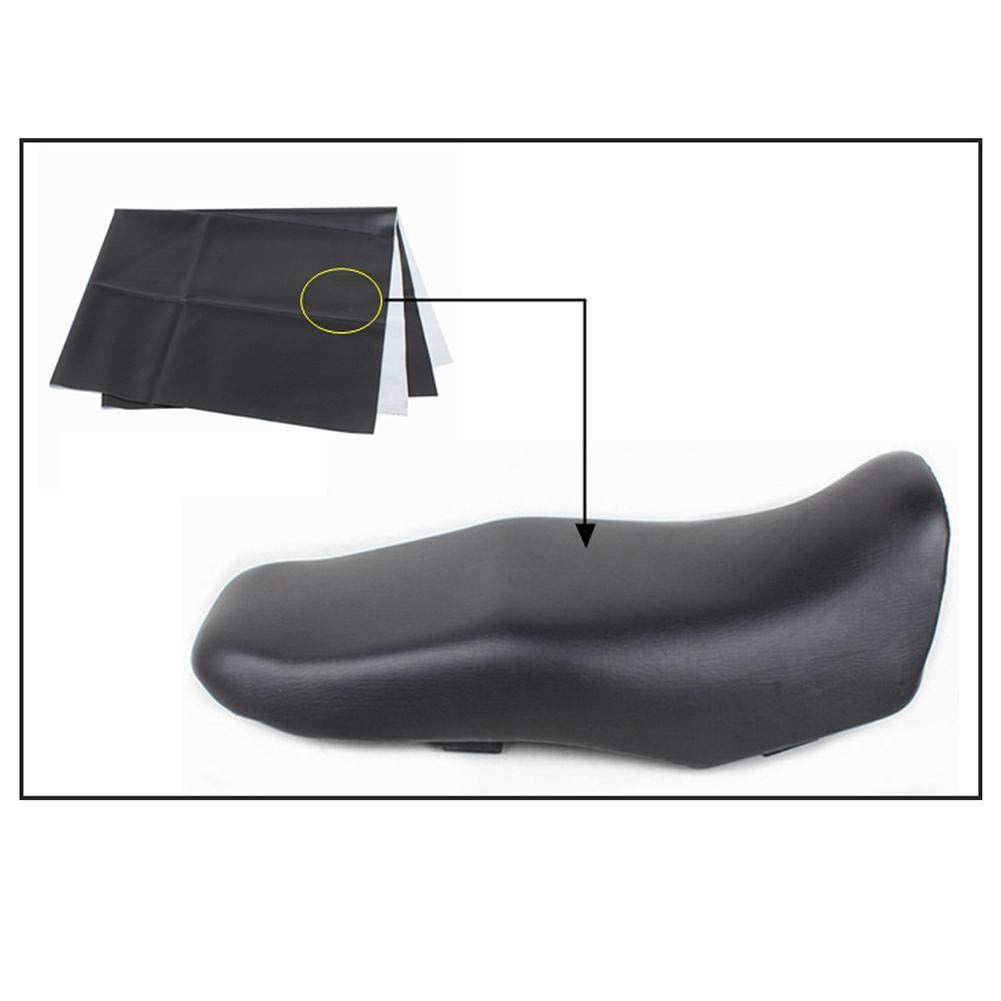 1PCS Housse De Selle De Moto Housse Siège Selle Moto en Cuir Noir Protecteur De Siège Universel en Cuir Revêtement Imperméable Résistant À l'usure pour La Plupart des Motos,100cmx70 Cm