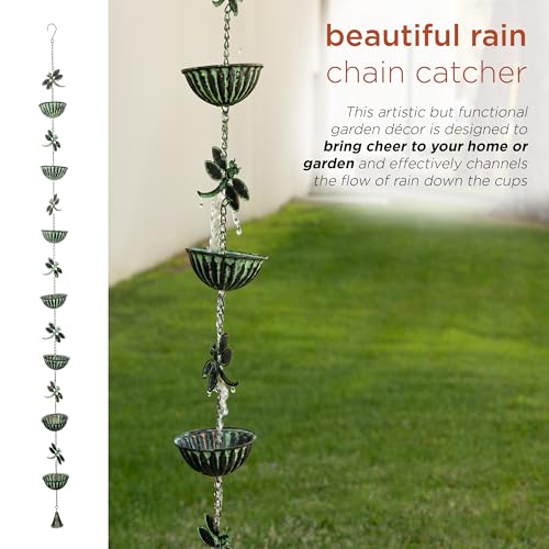 Alpine Corporation QES142HH Metal Hanging Dragonfly Chain Rain Catcher thumb #8