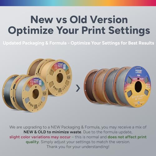 Image of OVERTURE 4KG Bundle High Speed PLA Filament 1.75mm, Neatly Wound 3D Printer Filament 4 Pack 1kg Spool (2.2lbs) Rapid PLA, Fit Most FDM 3D Printers (Light Grey+Space Grey+Brown+Chocolate)