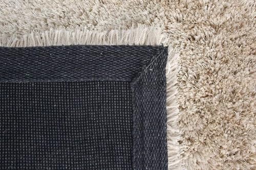 Image of Shaggy Rugs 12 x 18 Feet Soft and Cozy Carpet for Living Room & Hall, Bedroom, and Kids Room Non-Slip, High Pile, Machine Washable, Perfect for Any Room (Beige, Plain Solid)