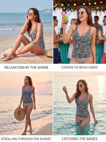 Image of Women Underwire Tankini Top Only - Twist Front V Neck Bathing Suit Swim Top Tummy Control Cross Swimsuit 2026