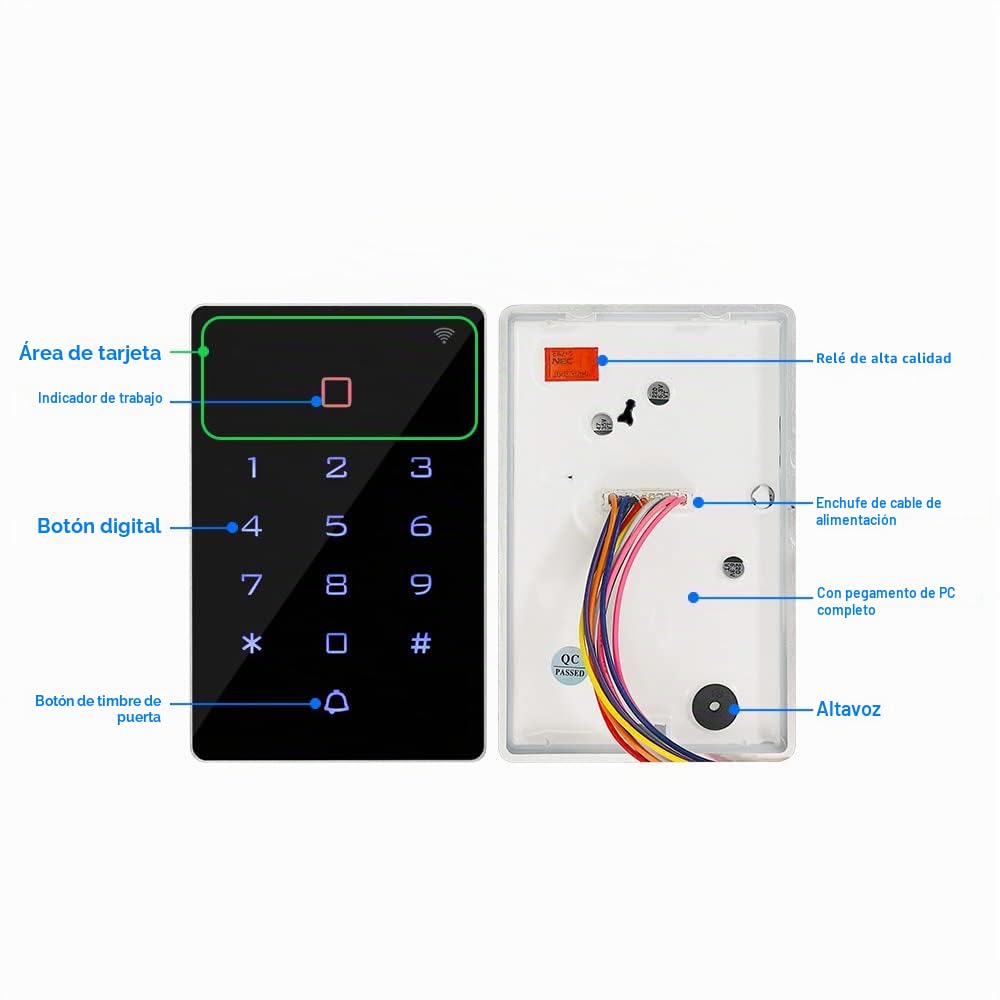 WiFi Tuya Control de Acceso RFID Teclado Inalámbrico IP68 Controlador de Acceso Impermeable WG26 / 34 Desbloqueo del Sistema + Tarjeta Clave 10pcs