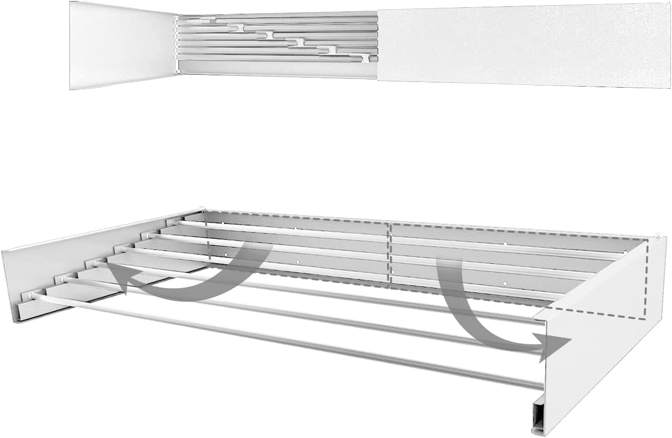 Ausziehbarer Wandtrockner | Platzsparend & Faltbar | Robust, 30 kg Tragkraft | Für Innen- und Außenbereich, Schwarz, 100 cm (Weiß, 80 cm)