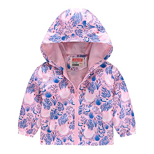 Baby Unisex Girl Boy 𝗪indbreaker Jacket Cartoon Print Hooded Zip Up Lightweight Coat Windproof Outwear Coats