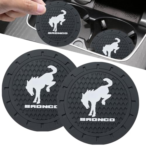 Image of Car Cup Holder Coaster for Ford Bronco 2023 2024 Sport Interior Accessories, Recessed Silicone Cupholder Coaster 2.75in 2Pack