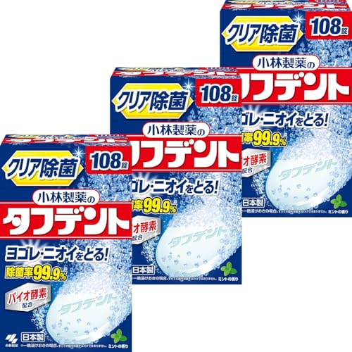 小林製薬のタフデント クリア除菌 入れ歯洗浄剤 ミントの香り 108錠 3個セット 8LINK