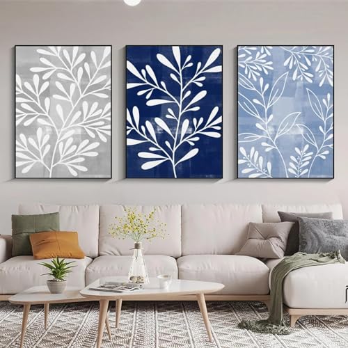 Art moderne abstrait de qualité supérieure avec impressions sur toile haut de gamme 40x60 cm azur