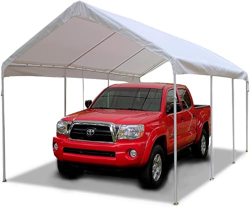 King Canopy Universal Canopy 10-Feet by 20-Feet, 1 3/8-Inch Steel Frame, 8 Leg, Quick Shade, Camping, Boat Shelter, Events, Party Tent, Carport, White, C81020PC
