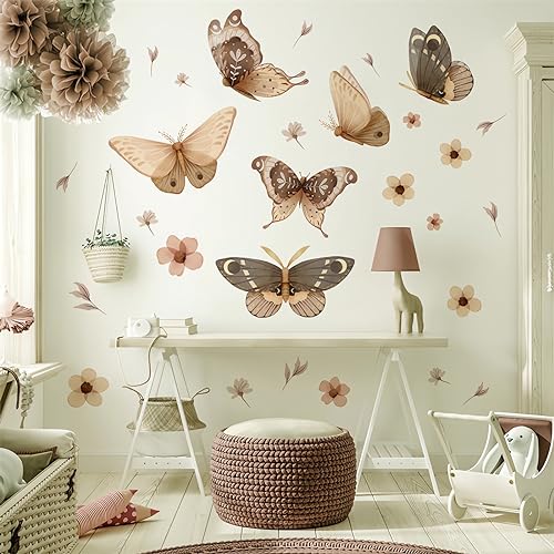Vinilo decorativo sacinora mariposa y flores grande miniatura 4