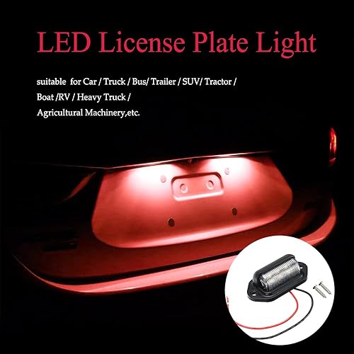 Miniatura 9 de 2 luces LED para matrícula, 12 V-24 V, amarillo ámbar, luz trasera, impermeable, 6-SMD, lámpara trasera para camión, SUV, remolque, camiones y barcos