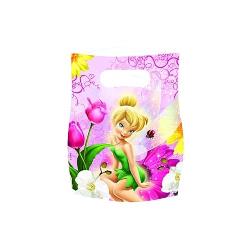 Tinkerbell - Bolsas de Cotillón Flores - Pack de 6 (Talla Única) (Rosa, Blanco, Verde)