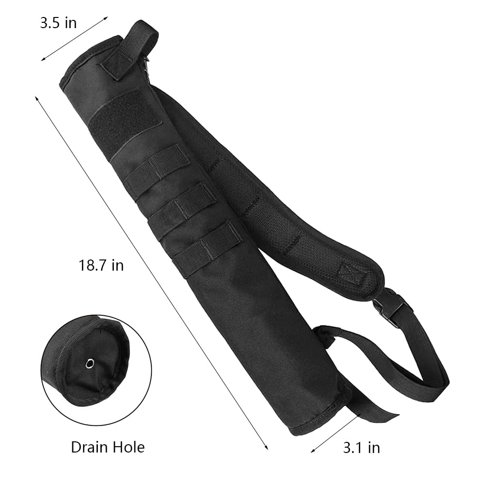 Lightweight Archery Quiver for Back and Hip Use, Foldable and Compact Arrow Bag with Molle System Pocket, Ideal for Target Shooting and Hunting