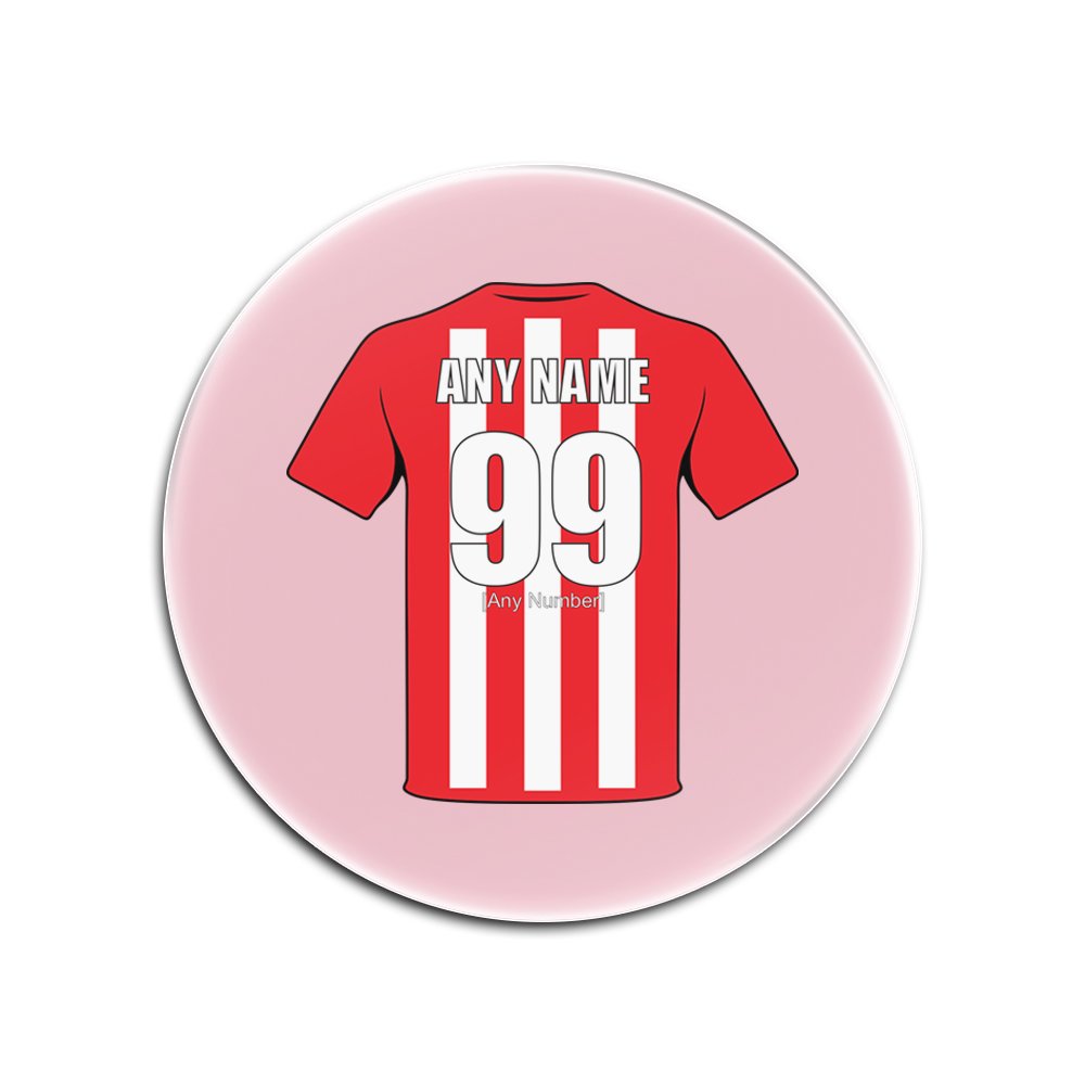 UNIGIFT Personalised Gift - Southampton Glass Round Coasters (Football Club Design Theme, Colour Options) - Any Name/Message on Your Unique Mat Pad - The Saints