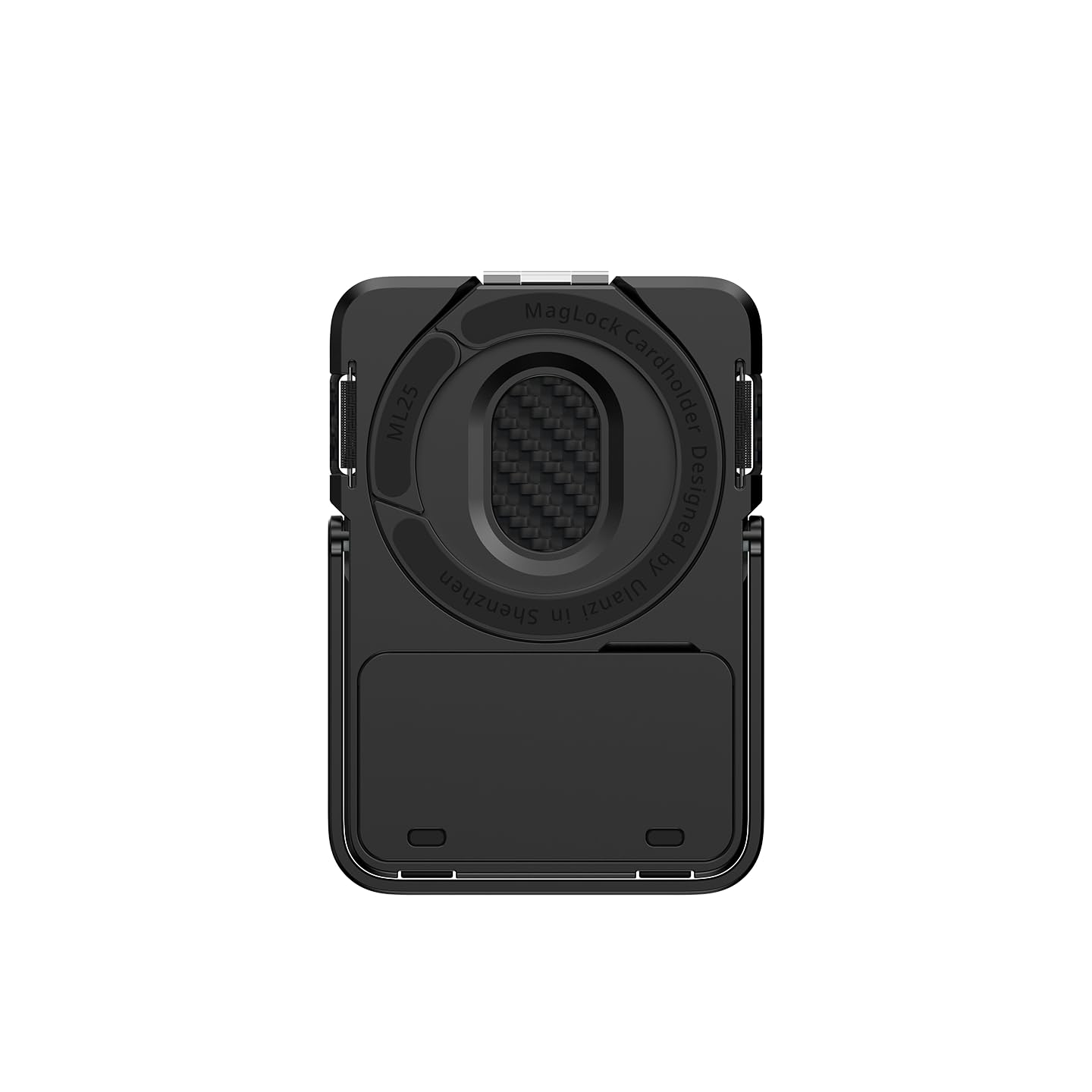 Ulanzi ML25 MagLock - Tarjetero magnético para Mag Safe, soporte para teléfono móvil y billetera de aluminio y carbono, con compartimento para tarjeta SD, funda para smartphone, color negro