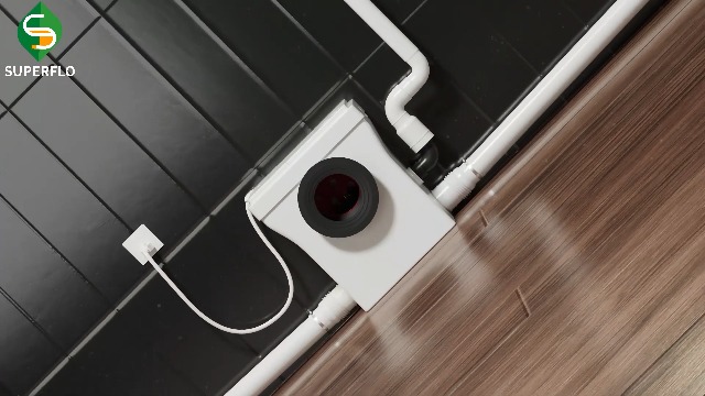 Sistema de inodoro macerador SUPERFLO con bomba maceradora de 600 W e inodoro monobloque, inodoro ascendente para sótano hasta 26 pies vertical y 262 pies horizontal miniatura 7