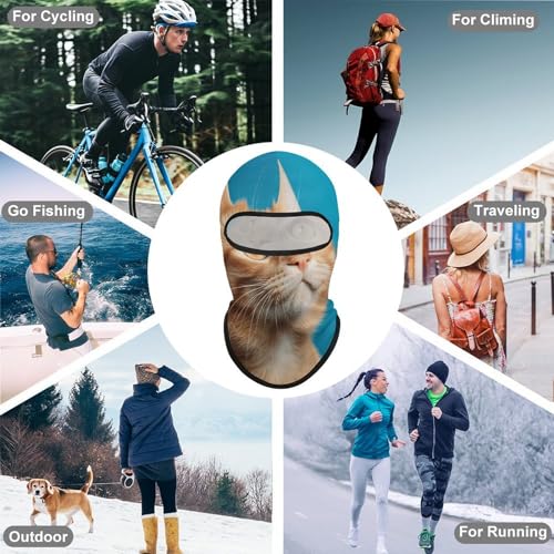 Balaclava mask para hombres y mujeres, máscara de esquí la gato mirando hacia arriba, máscara facial completa para ciclismo, estilo 1 miniatura 6