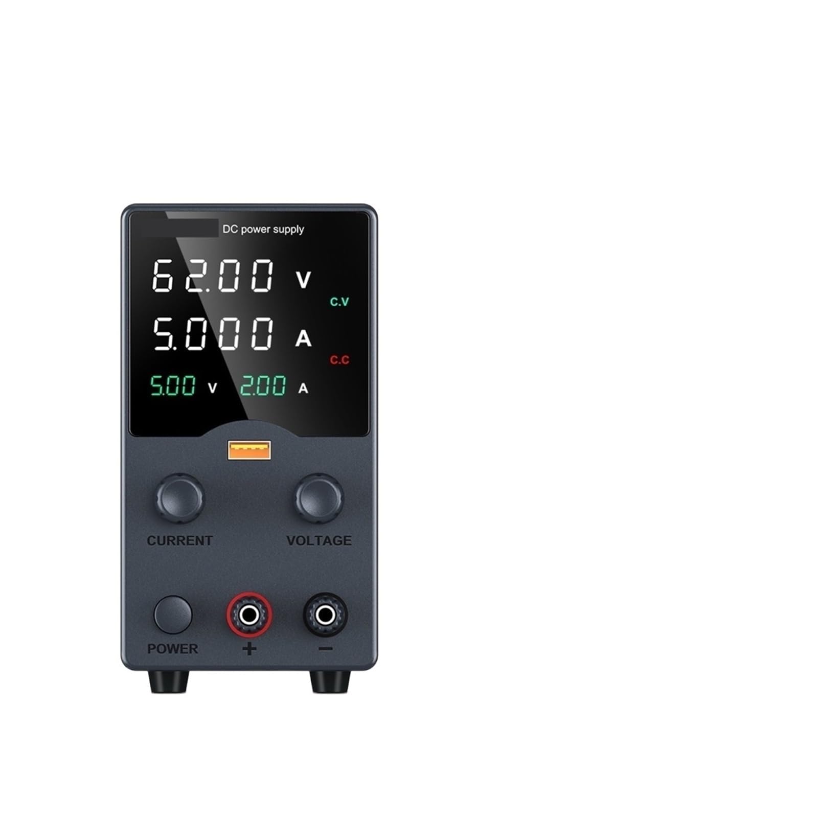 fuente de alimentación CC variable, Fuente De Alimentación CC 30V, 5A, 10A, Pantalla USB Ajustable, Fuentes Laboratorio, Regulador Voltaje 60V, 120V, 3A, Anodizado Metal(GA605H)