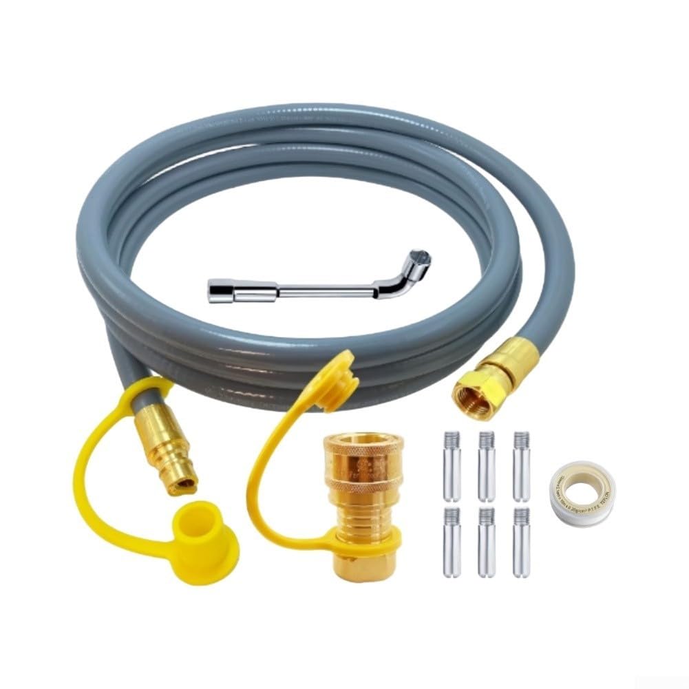 Manguera de Gas Propano 10ft 3/8 Pulg para Conexión Rápida Manguera | para Conexión rápida, material para robusto, 10 pies longitud, para ideal barbacoas, antifugas garantizado