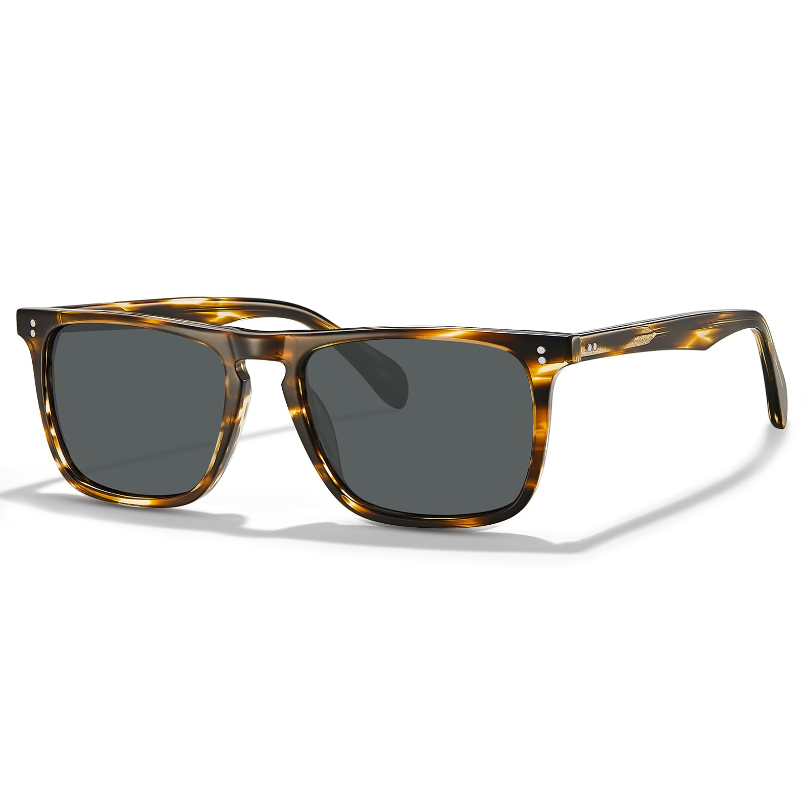 CARFIA Retro Polarized Sunglasses for Men UV Protection Hand-crafted Acetate Frame Fashion Cool Sun Glasses CA53572