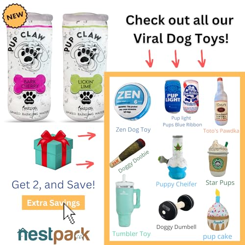 Nestpark-Pup-Claw-Dog-Toys-Funny-Cute-Plush-Dog-Toys-with-Squeaker-Parody-Dog-Toy-2-Pack-Original-Pack