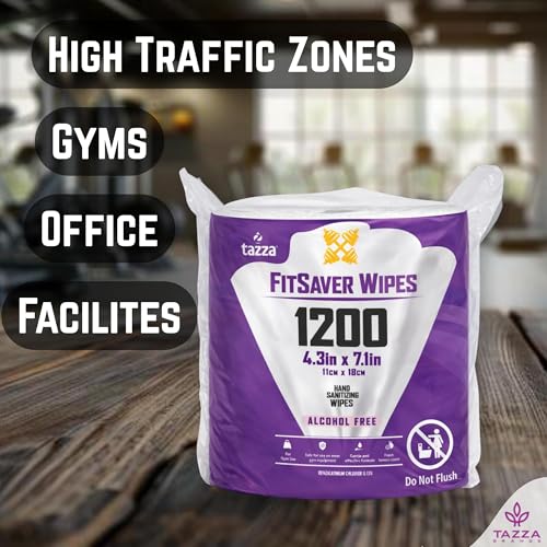 Image of Tazza TAZZAWP1200 Wet Wipes - Bulk 4 x 1200 Ct, Durable Pre-Saturated Cleaning Gym Equip Wipes. 1 penny a wipe!