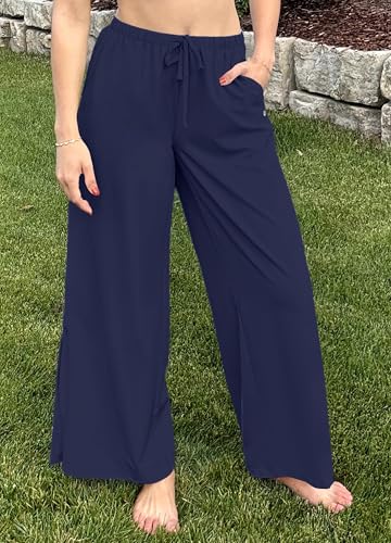 Women's Wide Leg Pants UPF 50+ Swim Beach Pants Lightweight Travel Pants Quick Dry Sun Protective