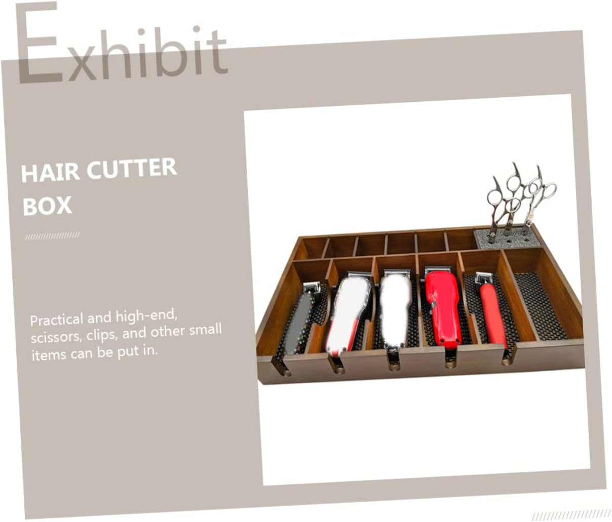 1Pc Vintage Wooden Hair Clipper Holder Rack Elegant Hair Salon Tool Organizer for Efficient Storage Clean Workspace for Barbers Hairdressers