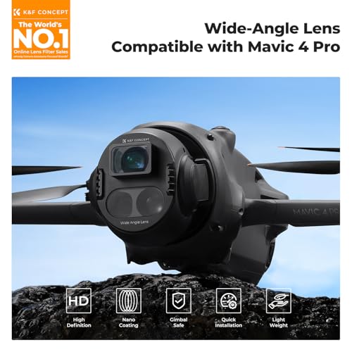 Image of K&F Concept Wide-Angle Lens Compatible with DJI Mavic 4 Pro Drone Camera Lens Accessories,108 Shooting Range, Capture Expansive Landscapes, Multi-Coated HD Optical Glass
