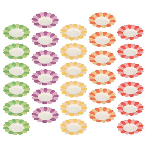 SUPVOX Assiettes Papier Fleur 50 Pièces Vaisselle Jetable pour Anniversaire et Réunions Familiales Contenant Biscuits Gâteaux Fruits Glacée et Autres Aliments Couleur Aléatoire