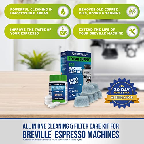 Espresso Machine Cleaning Kit. Includes 52X Breville Espresso Machine Cleaning Tablets & 6 Filter Replacements. Removes Build-Up & Filters Water Impurities #TOP1