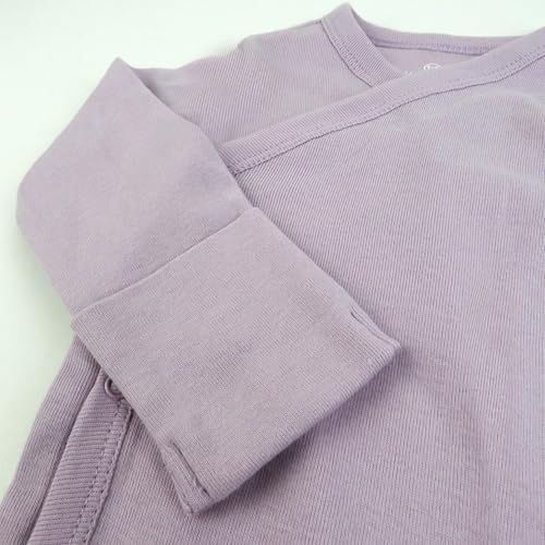 Image of HonestBaby Baby 3-Pack Organic Cotton Long Sleeve Side-snap Kimono Bodysuits