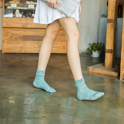 Image of JOYCA & CO. 3-5 Pairs Womens Multicolor Fashion Warm Wool Cotton Thick Winter Crew Socks
